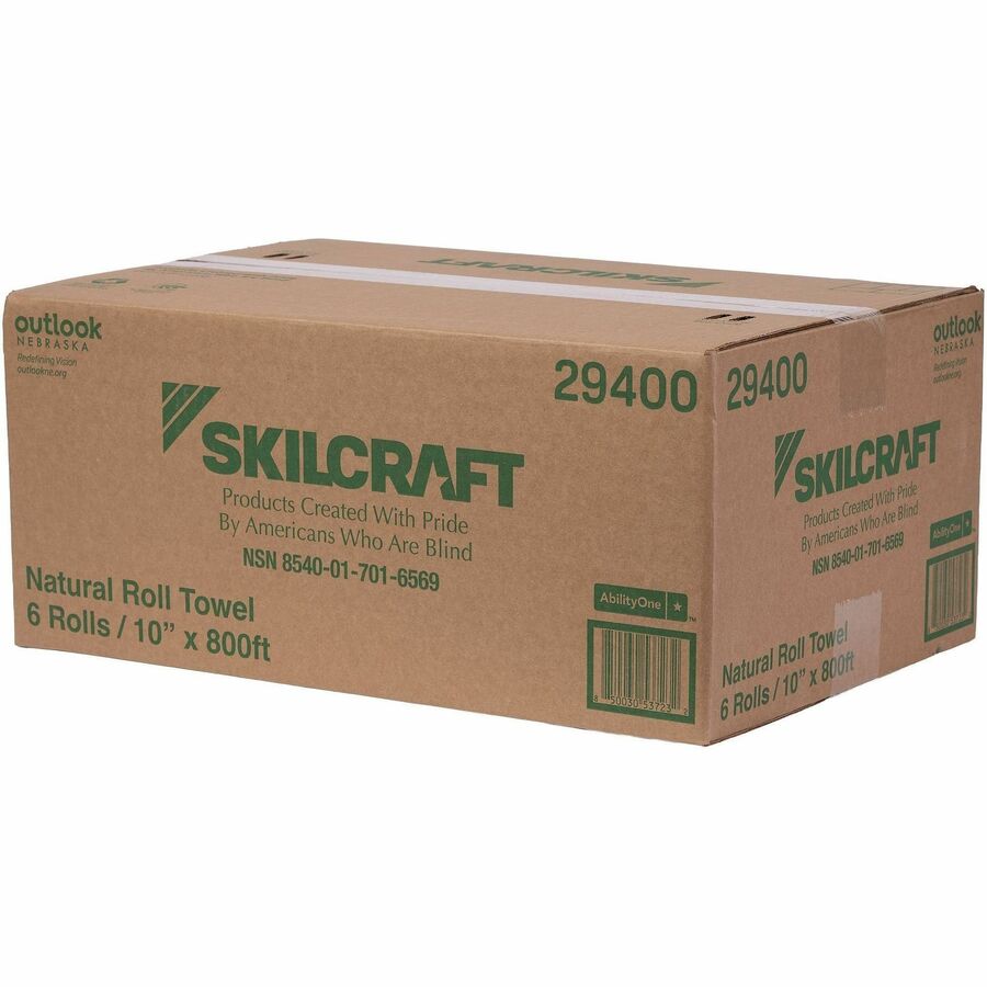 Picture of Paper Towel Roll, 1 ply, 10 in x 800 ft, 2 in core, brown, paper, 6 / Box, BX