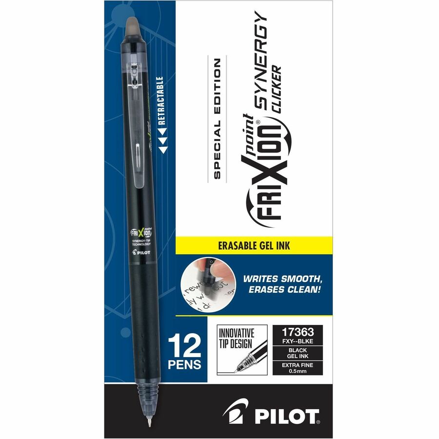 Pilot FriXion Ball Clicker Black Erasable Extra Fine Point Pens