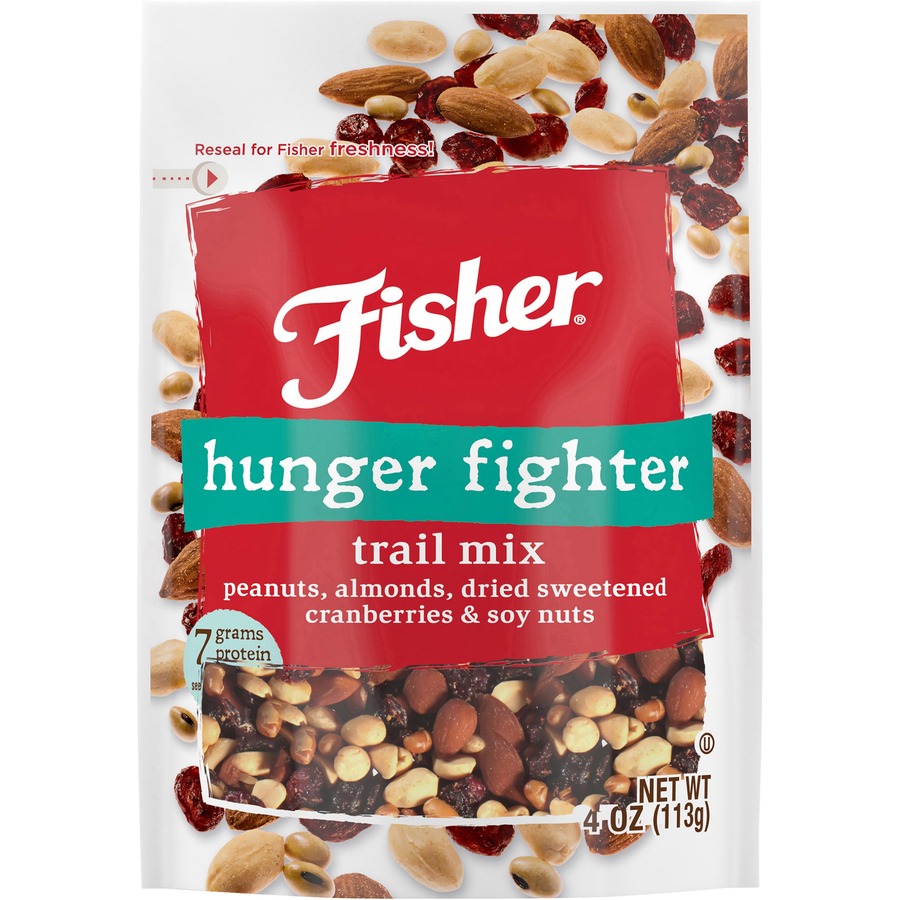 Fisher Sweet Nut Mix - Resealable Bag - Honey Roasted Peanut, Raisin,  Walnut, Cashew, Dried Cranberries - 1 Serving Bag - 4 oz - 6 / Carton -  Kopy Kat Office