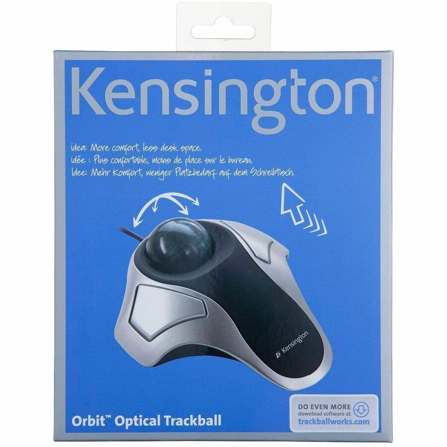 Picture of Stationary Orbit Optical Trackball, USB/PS2, optical, 2 buttons, black/silver, EA