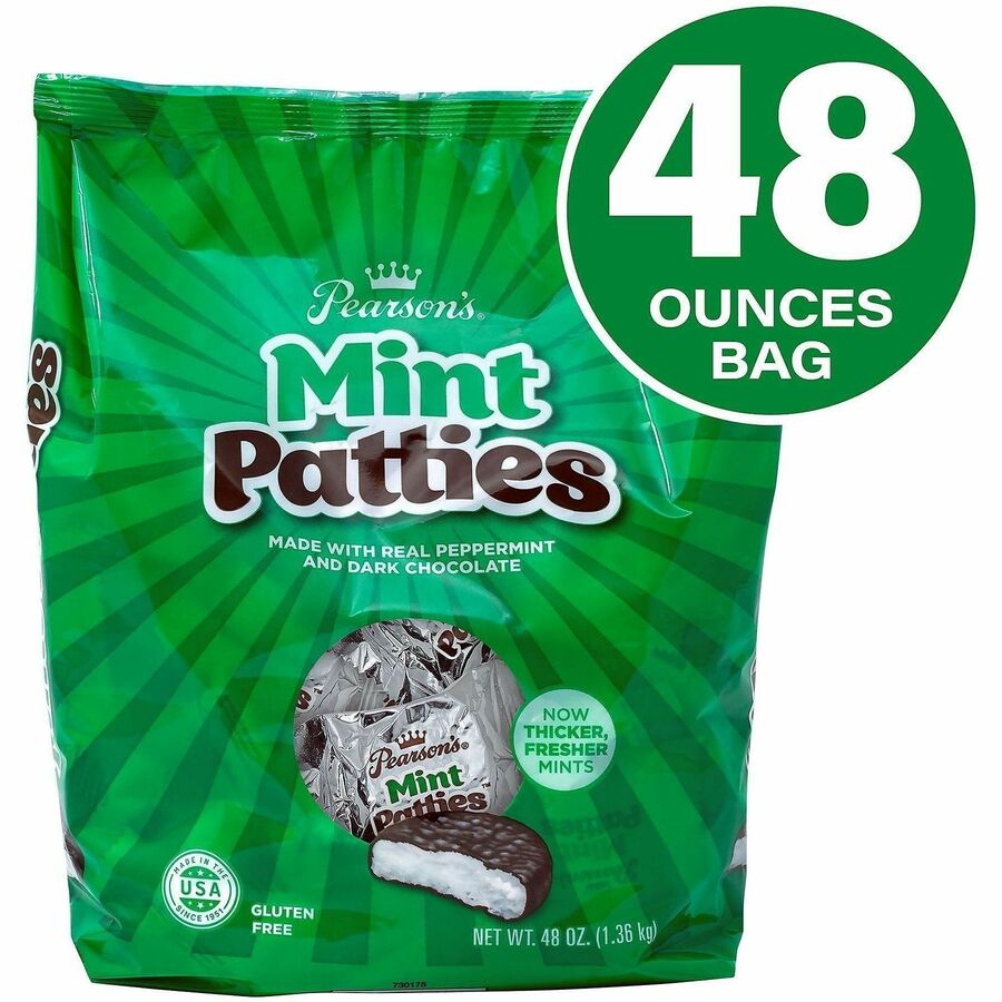 Picture of Mint Patties, Bulk Bag, 48 oz, Chocolate-Covered Mints, 1 CT