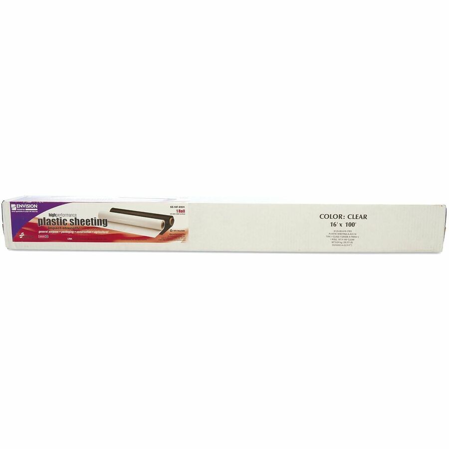 Picture of Plastic Sheeting Roll, 16 ft x 100 in, Polyethylene, Dust/water/vapor resistant, RL