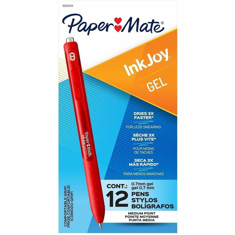 Picture of InkJoy Gel Retractable Pen, 0.7 mm Point, Red Gel Ink, 12 EA/DZ