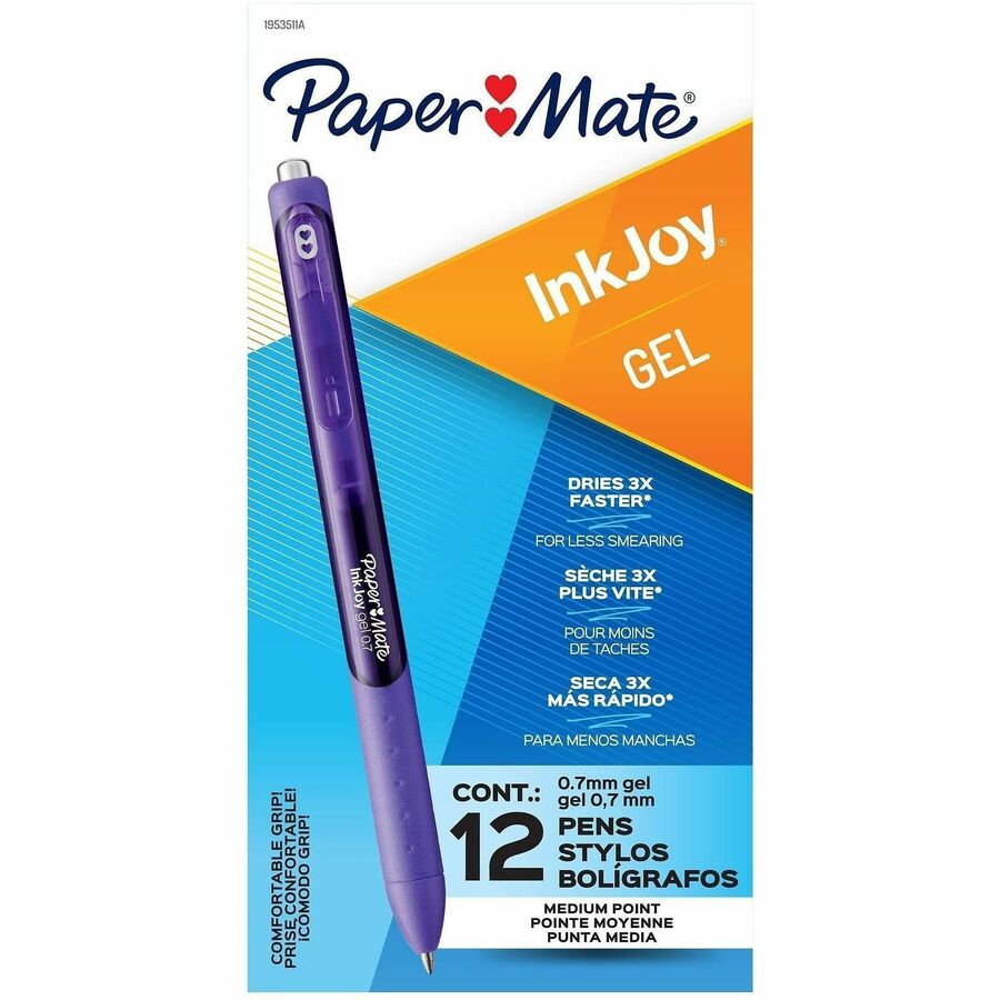 Picture of InkJoy Gel Retractable Pen, 0.7 mm Point, Purple Gel Ink, 1 BX/DZ