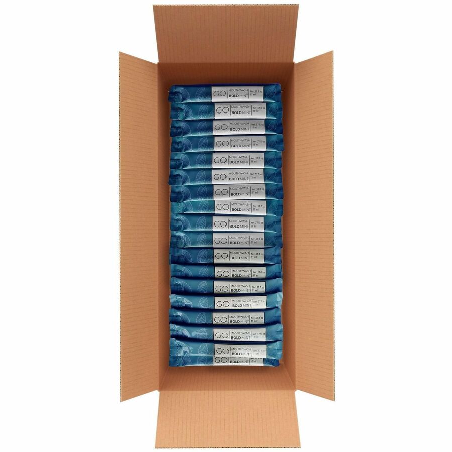 Picture of Travel Bold Mint Mouthwash Packets, 0.37 oz Packets, Freshens Breath, 250 PK