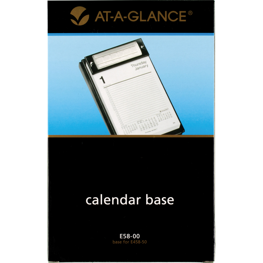 At A Glance E58 Pad Style Desk Calendar Base Plastic 1 Each Black