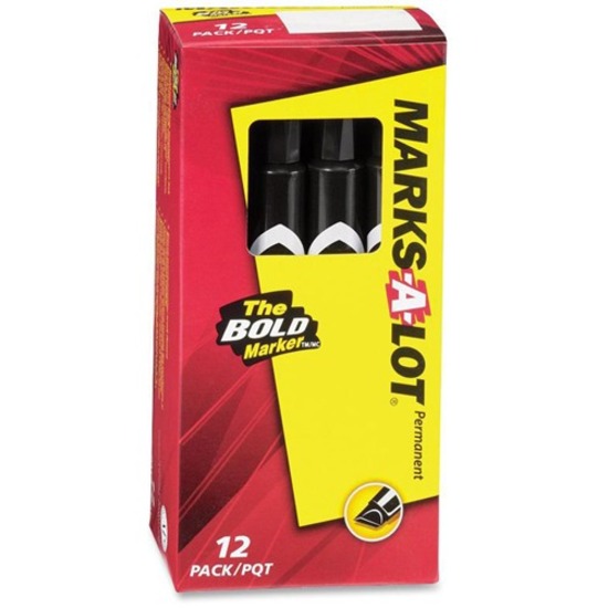 Marks-A-Lot Black Regular Chisel Tip Permanent Marker - Power