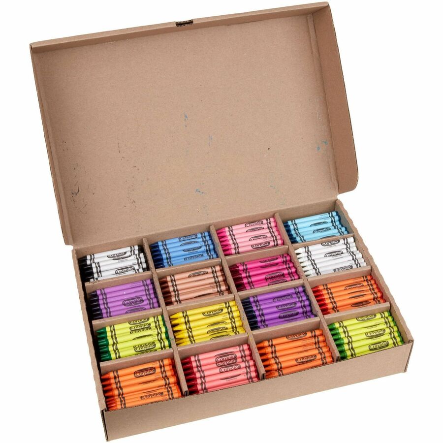 Crayola 16-Color Crayon Classpack - Black, Blue, Brown, Green
