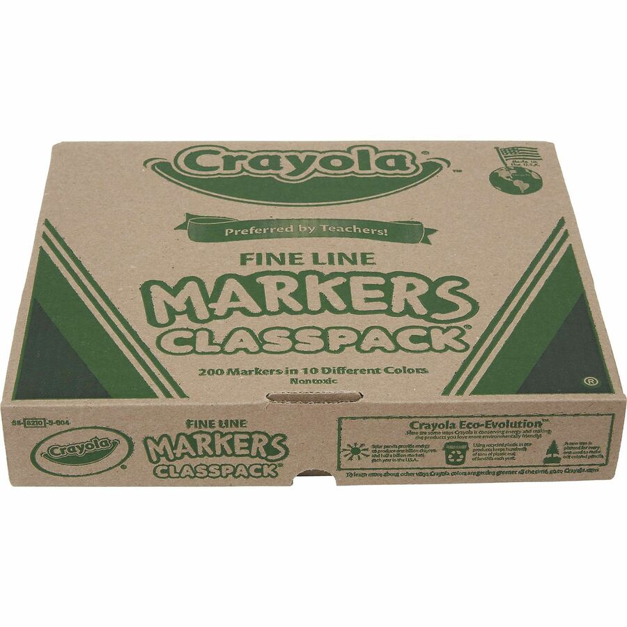 CYO588210 - Crayola 10-Color Marker Classpack - Fine Marker Point