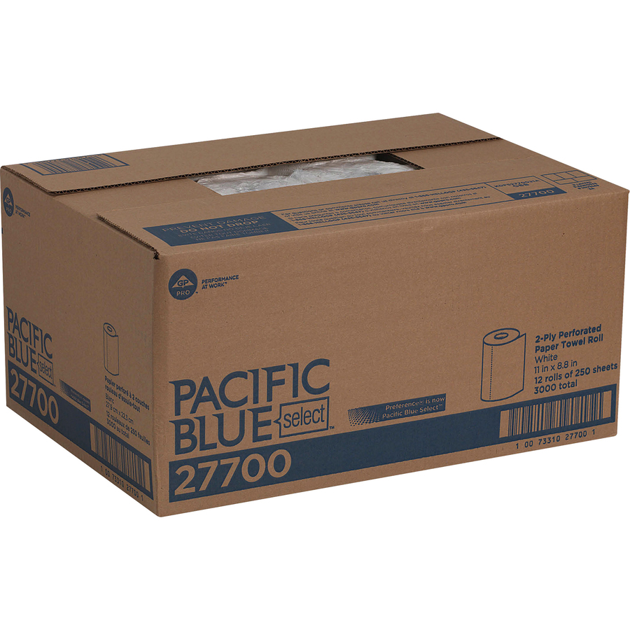 Georgia Pacific Perforated Paper Towel, Brown, 250/Roll, Carton of 12