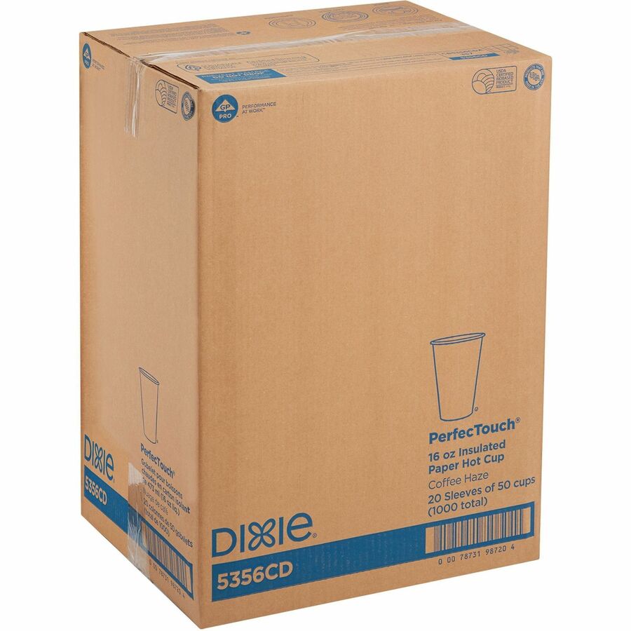 Dixie PerfecTouch Insulated Paper Hot Coffee Cups by GP Pro 25 Pack 20  Carton White Green Brown Paper Hot Drink - Office Depot