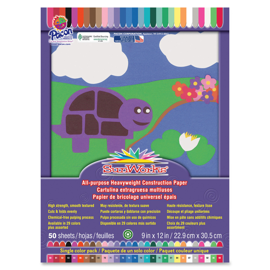 Prang Construction Paper - Multipurpose - 9Width x 12Length - 50