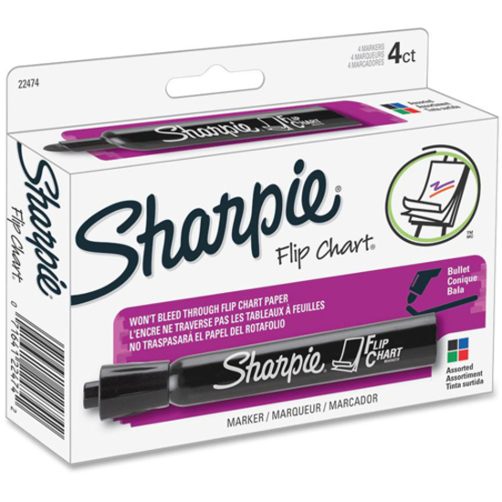 Sharpie Flip Chart Markers, Asstd Colors, 4/pkg - SAN22474