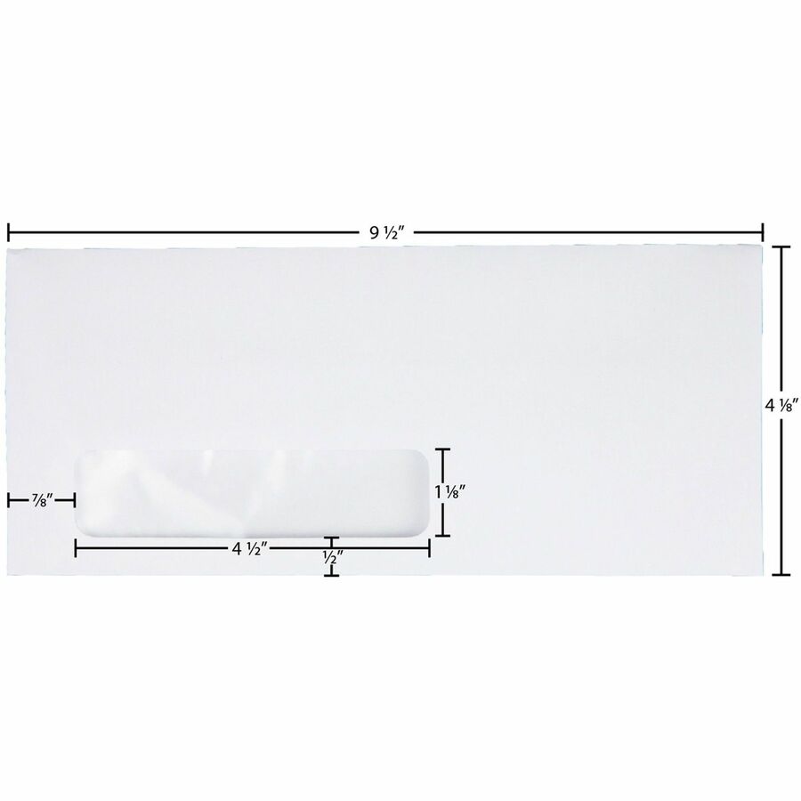 4.25x9.50 Quality Park Products QUACO370 Poly-Klear Standard Envelope-Single Window-#10 -24 Lb-Wove-500/Box-White