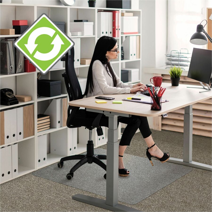 Deflecto Ergonomic Sit Stand Chair Mat For All Pile and Hard Floors 36 W x  48 D Black - Office Depot