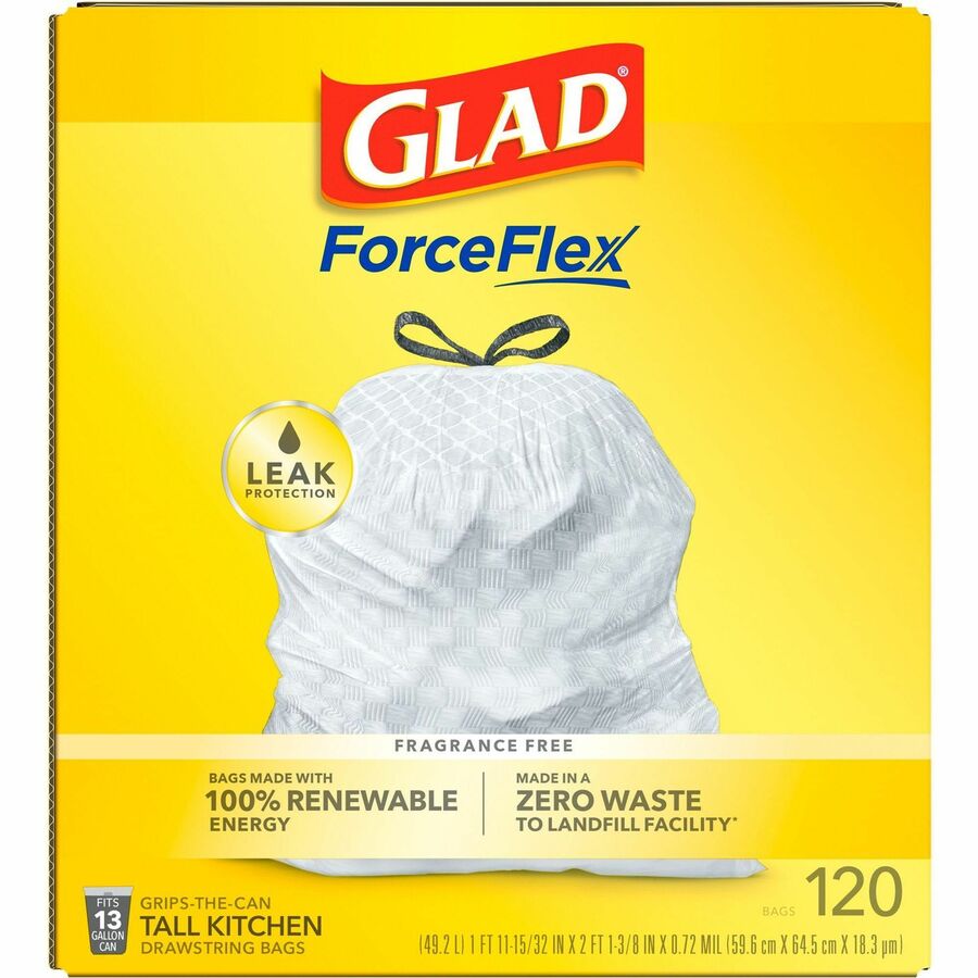 Glad Garbage Bags, Medium, 8 Gallon, Paper & Plastic