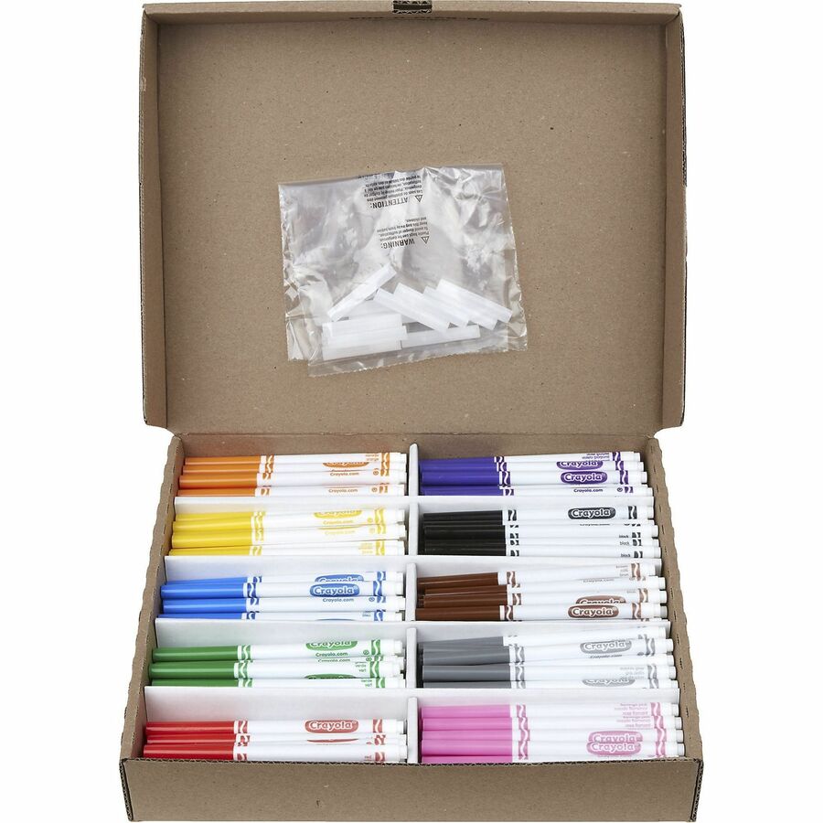 Crayola Fabric Marker Classpack, Ten Assorted Colors, 80/Box