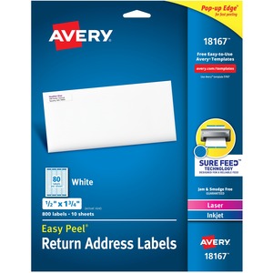 Avery%C2%AE+Laser+%26+Inkjet+Return+Address+Labels+-+Permanent+Adhesive+-+Rectangle+-+Laser%2C+Inkjet+-+White+-+Paper+-+80+%2F+Sheet+-+10+Total+Sheets+-+800+Total+Label%28s%29+-+5
