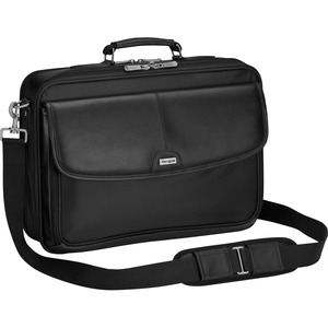 Targus Trademark Notepac Plus Carrying Case - Adjustable Shoulder Strap - Nylon, Koskin - Black