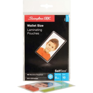 GBC+Self+Sealing+Laminating+Pouches+-+Sheet+Size+Supported%3A+Wallet-size+-+Laminating+Pouch%2FSheet+Size%3A+2.38%26quot%3B+Width+x+3.88%26quot%3B+Length+x+8+mil+Thickness+-+Glossy+-+for+Document%2C+Photo+-+Self-adhesive%2C+Easy+Peel%2C+Durable+-+Clear+-+10+%2F+Pack