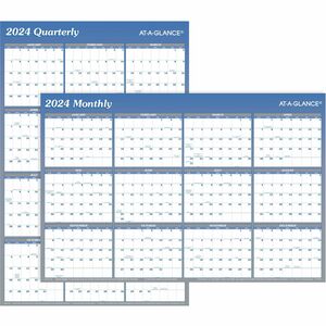 At-A-Glance Erasable/Reversible Yearly Wall Planner - Monthly, Quarterly - 1 Year - January 2022 till December 2022 - 36