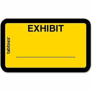 Tabbies+Color-coded+Legal+Exhibit+Labels+-+1+5%2F8%26quot%3B+Width+x+1%26quot%3B+Length+-+Yellow+-+252+%2F+Pack