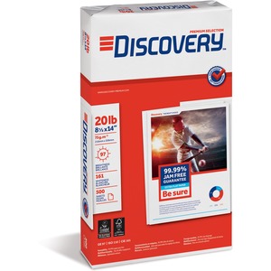 Discovery+Premium+Multipurpose+Paper+-+Anti-Jam+-+White+-+97+Brightness+-+Legal+-+8+1%2F2%26quot%3B+x+14%26quot%3B+-+20+lb+Basis+Weight+-+5000+%2F+Carton+-+Excellent+Ink+Absorption+-+White