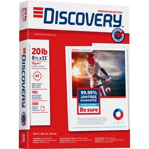 Discovery+3HP+Premium+Multipurpose+Paper+-+Anti-Jam+-+Ultra+White+-+97+Brightness+-+Letter+-+8+1%2F2%26quot%3B+x+11%26quot%3B+-+20+lb+Basis+Weight+-+2500+%2F+Carton+-+Excellent+Ink+Absorption+-+Ultra+White