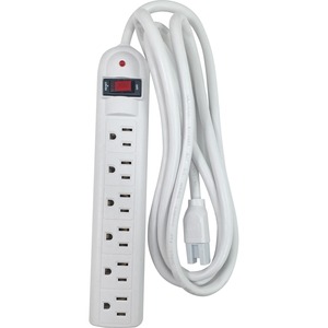 Compucessory+6-Outlet+Strip+Office+Surge+Protector+-+6+x+AC+Power+-+1080+J+-+125+V+AC+Input+-+125+V+AC+Output+-+6+ft