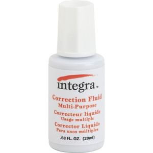 Integra+Multipurpose+Correction+Fluid+-+Brush+Applicator+-+22+mL+-+White+-+1+Each