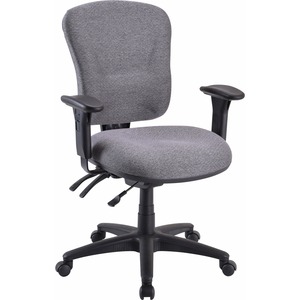 Lorell+Accord+Series+Mid-Back+Task+Chair+-+Gray+Polyester+Seat+-+Black+Frame+-+1+Each