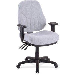Lorell+Bailey+High-Back+Multi-Task+Chair+-+Gray+Acrylic+Seat+-+Black+Frame+-+1+Each