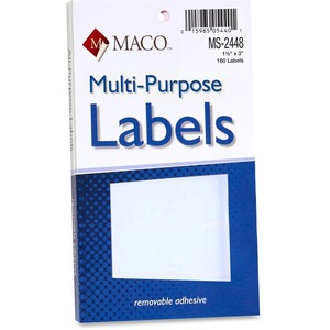 MACO White Multi-Purpose Labels - 1 1/2