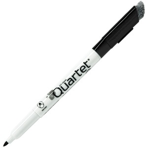 Quartet+Classic+Dry-Erase+Markers+with+Eraser+Cap+-+Fine+Marker+Point+-+Bullet+Marker+Point+Style+-+Black+-+1+Dozen