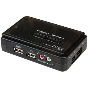StarTech.com 2 Port USB KVM Kit with Cables and Audio Switching - KVM / audio switch - USB - 2 ports - 1 local user - Control 2 USB enabled computers with this complete KVM kit including cables - usb kvm switch - 2 port kvm switch - vga kvm switch - desktop kvm switch - usb kvm switch 2 port