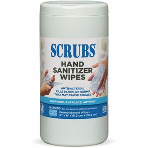 SCRUBS+Hand+Sanitizer+Wipes+-+Blue%2C+White+-+85+Per+Canister+-+1+Each