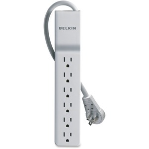 Belkin 6 Outlet Home/Office Surge Protector -Rotating plug - 8 foot cord - White -720 Joules - 6 x AC Power - 720 J
