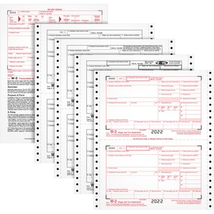 TOPS+Carbonless+Standard+W-2+Tax+Forms+-+4+Part+-+5.50%26quot%3B+x+8.50%26quot%3B+Sheet+Size+-+White+Sheet%28s%29+-+24+%2F+Pack