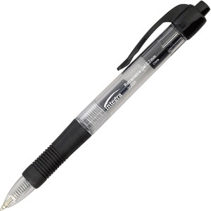 Integra+Retractable+0.7mm+Gel+Pens+-+Medium+Pen+Point+-+0.7+mm+Pen+Point+Size+-+Retractable+-+Black+Gel-based+Ink+-+Clear+Barrel+-+Metal+Tip+-+1+Dozen