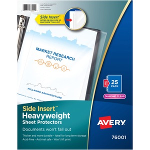 Avery%C2%AE+Side+Insert+Sheet+Protectors+-+For+Letter+8+1%2F2%26quot%3B+x+11%26quot%3B+Sheet+-+Ring+Binder+-+Side+Loading+-+Clear+-+Polypropylene+-+25+%2F+Pack