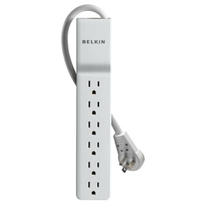 Belkin 6-Outlet Home And Office Surge Protector - Rotating plug - 6 foot cord - Black - 720 Joules - Receptacles: 6 - 720J