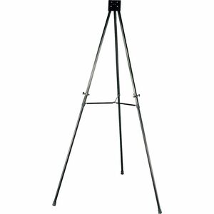 Lorell+Telescoping+Easel+-+34%26quot%3B+%282.8+ft%29+Width+x+66%26quot%3B+%285.5+ft%29+Height+-+Aluminum+Surface+-+Black+Frame+-+Foldable+-+1+Each