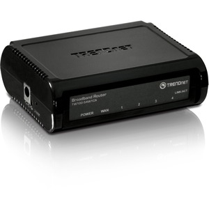 TRENDnet 4-Port Broadband Router, 4 x 10-100 Mbps Half-Full Duplex Switch Ports, Instant Recognizing, Remote Management, MAC Address Control To Allow Or Deny Access, Black, TW100-S4W1CA