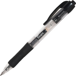 Integra+Retractable+0.5mm+Gel+Pens+-+Fine+Pen+Point+-+0.5+mm+Pen+Point+Size+-+Retractable+-+Black+Gel-based+Ink+-+Black+Barrel+-+Metal+Tip+-+1+Dozen