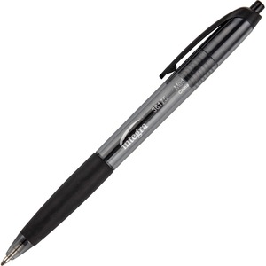 Integra+Rubber+Grip+Retractable+Pens+-+Medium+Pen+Point+-+1+mm+Pen+Point+Size+-+Retractable+-+Black+-+Black+Barrel+-+1+Dozen