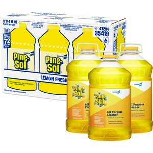 CloroxPro%26trade%3B+Pine-Sol+All+Purpose+Cleaner+-+For+Hard+Surface%2C+Plastic+Surface+-+Concentrate+-+144+fl+oz+%284.5+quart%29+-+Lemon+Fresh+Scent+-+3+%2F+Carton+-+Pleasant+Scent+-+Yellow