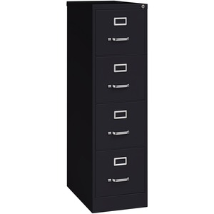 Lorell+Fortress+Series+25%26quot%3B+Commercial-Grade+Vertical+File+Cabinet+-+15%26quot%3B+x+25%26quot%3B+x+52%26quot%3B+-+4+x+Drawer%28s%29+for+File+-+Letter+-+Vertical+-+Security+Lock%2C+Ball-bearing+Suspension%2C+Heavy+Duty+-+Black+-+Steel+-+Recycled