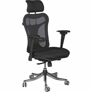 MooreCo Ergo Ex Ergonomic Office Chair - Black Seat - 5-star Base - 1 Each