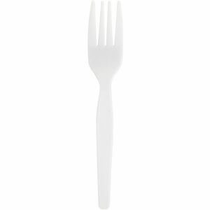 Genuine+Joe+Heavyweight+White+Plastic+Forks+-+100%2FBox+-+Disposable+-+White