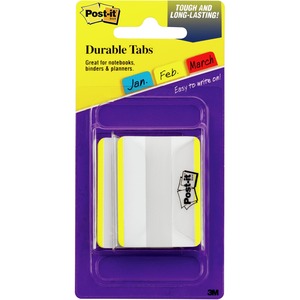 Post-it%C2%AE+Durable+Tabs+-+Blank+Tab%28s%29+-+1.50%26quot%3B+Tab+Height+x+2%26quot%3B+Tab+Width+-+Yellow+Tab%28s%29+-+Tear+Resistant%2C+Wear+Resistant+-+50+%2F+Pack
